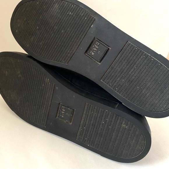 Frye Gemma Shearling Slip On Sneakers Flats Leather Suede Wool Lined 8.5 Black - Picture 7 of 8